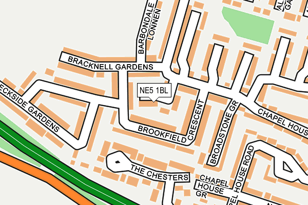 NE5 1BL map - OS OpenMap – Local (Ordnance Survey)
