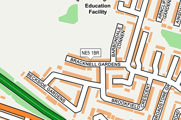 NE5 1BR map - OS OpenMap – Local (Ordnance Survey)