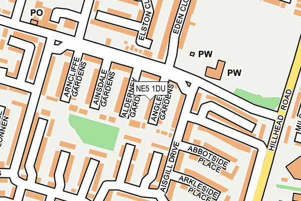 NE5 1DU map - OS OpenMap – Local (Ordnance Survey)