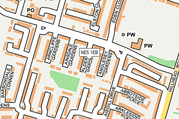 NE5 1EB map - OS OpenMap – Local (Ordnance Survey)