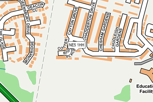 NE5 1HH map - OS OpenMap – Local (Ordnance Survey)