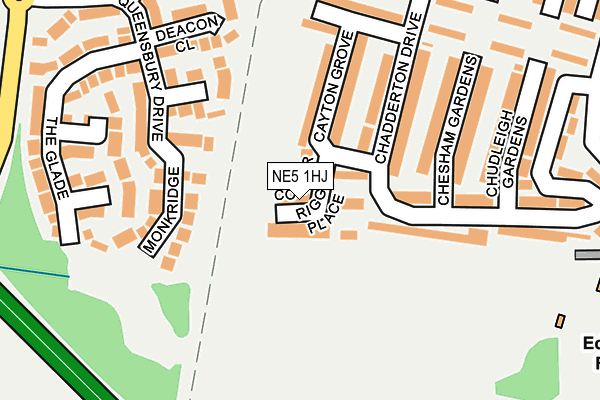 NE5 1HJ map - OS OpenMap – Local (Ordnance Survey)
