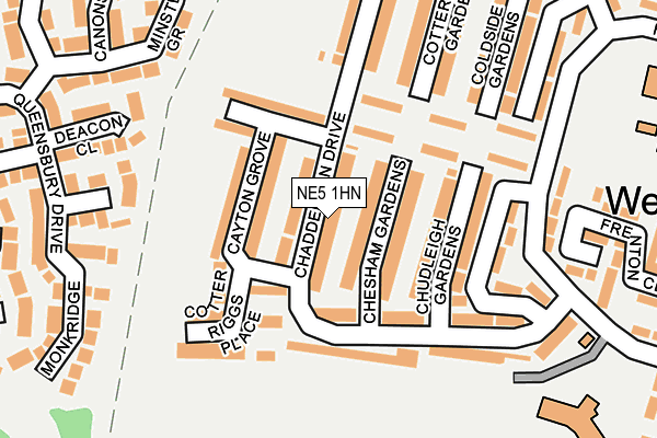 NE5 1HN map - OS OpenMap – Local (Ordnance Survey)