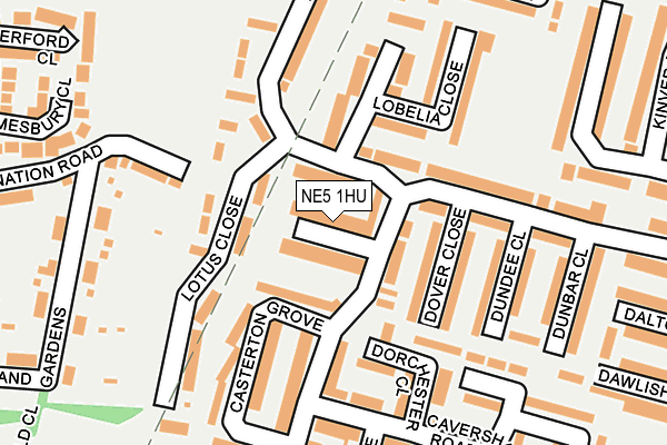 NE5 1HU map - OS OpenMap – Local (Ordnance Survey)