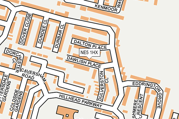 NE5 1HX map - OS OpenMap – Local (Ordnance Survey)