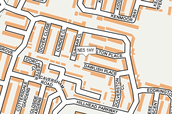 NE5 1HY map - OS OpenMap – Local (Ordnance Survey)
