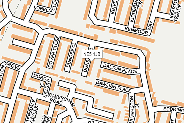 NE5 1JB map - OS OpenMap – Local (Ordnance Survey)