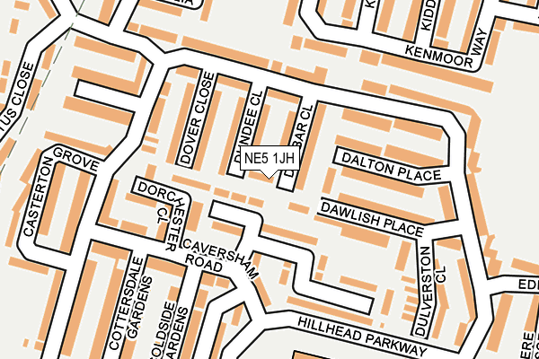 NE5 1JH map - OS OpenMap – Local (Ordnance Survey)