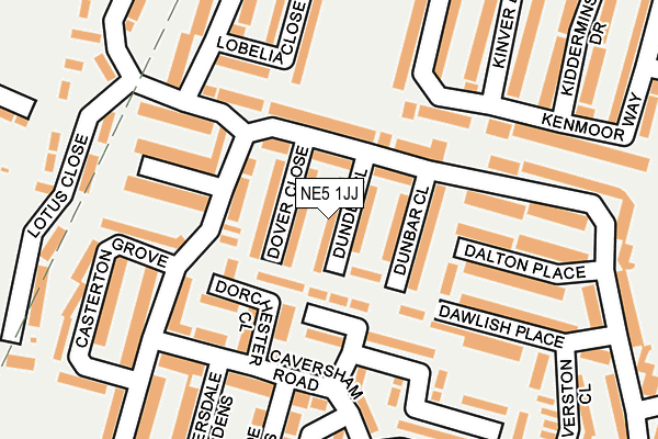 NE5 1JJ map - OS OpenMap – Local (Ordnance Survey)