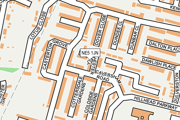 NE5 1JN map - OS OpenMap – Local (Ordnance Survey)