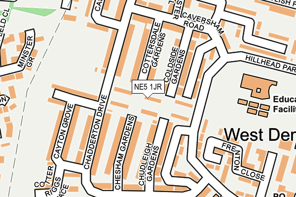 NE5 1JR map - OS OpenMap – Local (Ordnance Survey)