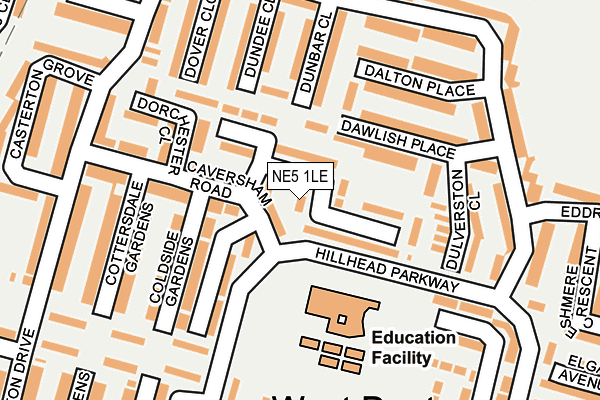 NE5 1LE map - OS OpenMap – Local (Ordnance Survey)