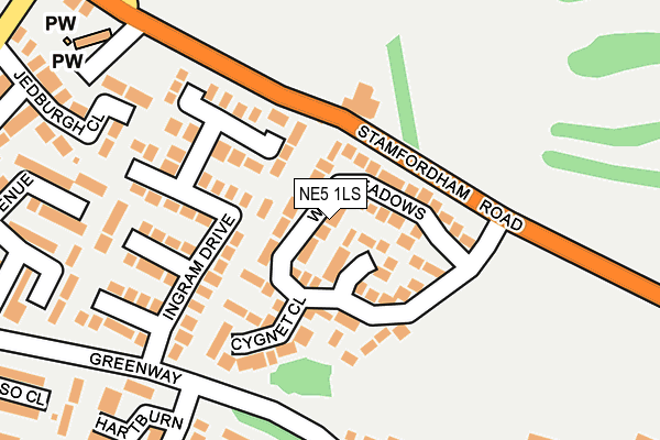 NE5 1LS map - OS OpenMap – Local (Ordnance Survey)