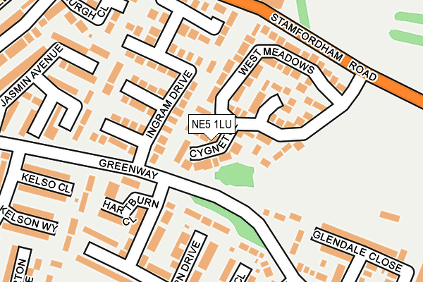 NE5 1LU map - OS OpenMap – Local (Ordnance Survey)