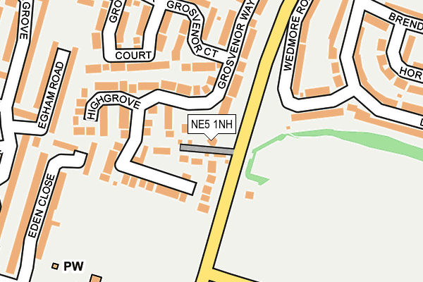 NE5 1NH map - OS OpenMap – Local (Ordnance Survey)