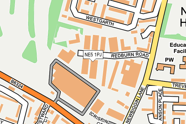 NE5 1PJ map - OS OpenMap – Local (Ordnance Survey)
