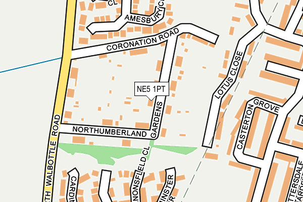 NE5 1PT map - OS OpenMap – Local (Ordnance Survey)