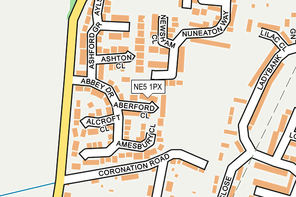 NE5 1PX map - OS OpenMap – Local (Ordnance Survey)