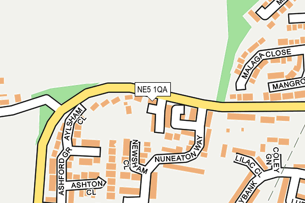NE5 1QA map - OS OpenMap – Local (Ordnance Survey)