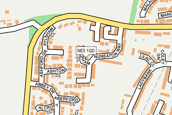 NE5 1QD map - OS OpenMap – Local (Ordnance Survey)