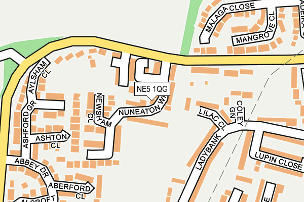 NE5 1QG map - OS OpenMap – Local (Ordnance Survey)
