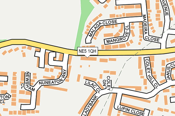 NE5 1QH map - OS OpenMap – Local (Ordnance Survey)