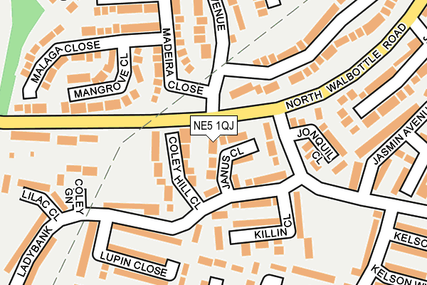 NE5 1QJ map - OS OpenMap – Local (Ordnance Survey)
