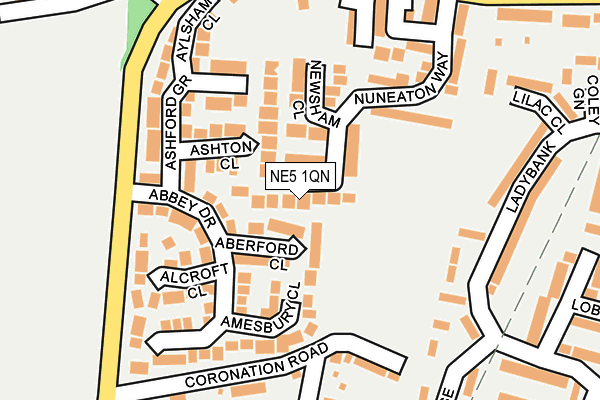 NE5 1QN map - OS OpenMap – Local (Ordnance Survey)