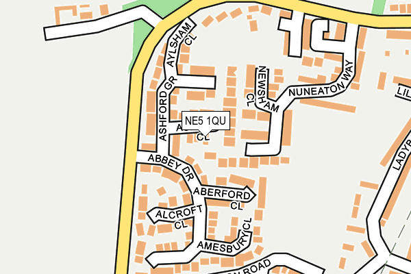 NE5 1QU map - OS OpenMap – Local (Ordnance Survey)