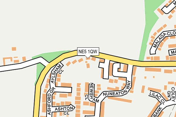 NE5 1QW map - OS OpenMap – Local (Ordnance Survey)