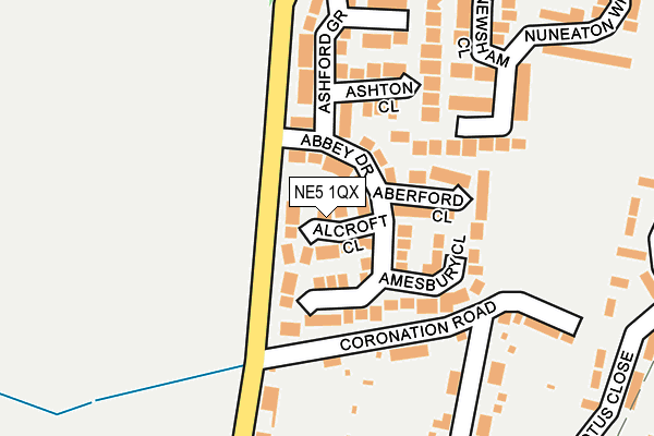NE5 1QX map - OS OpenMap – Local (Ordnance Survey)