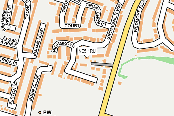 NE5 1RU map - OS OpenMap – Local (Ordnance Survey)