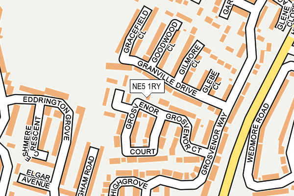 NE5 1RY map - OS OpenMap – Local (Ordnance Survey)