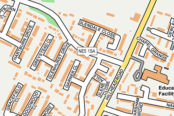 NE5 1SA map - OS OpenMap – Local (Ordnance Survey)