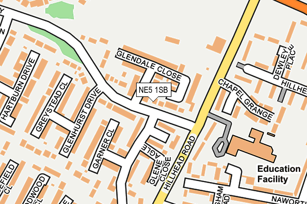 NE5 1SB map - OS OpenMap – Local (Ordnance Survey)