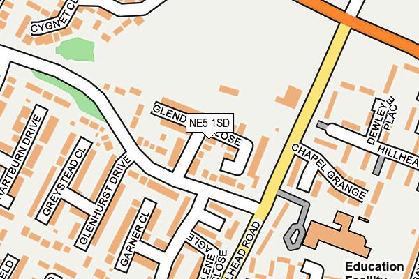 NE5 1SD map - OS OpenMap – Local (Ordnance Survey)