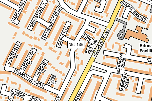 NE5 1SE map - OS OpenMap – Local (Ordnance Survey)