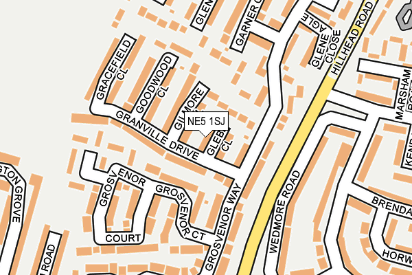 NE5 1SJ map - OS OpenMap – Local (Ordnance Survey)
