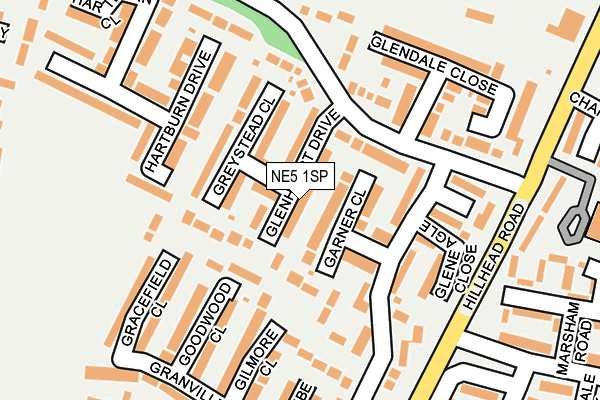 NE5 1SP map - OS OpenMap – Local (Ordnance Survey)