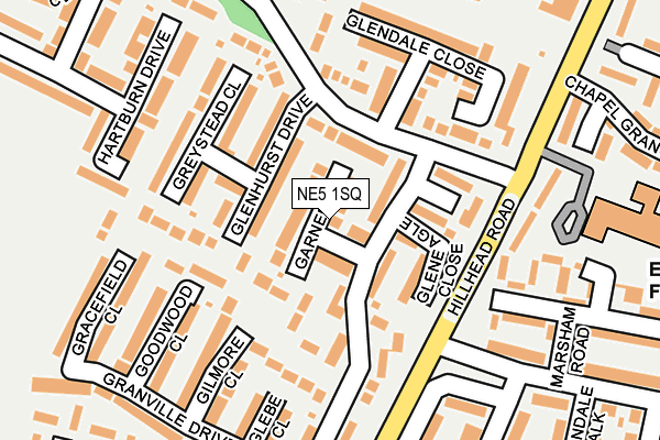 NE5 1SQ map - OS OpenMap – Local (Ordnance Survey)