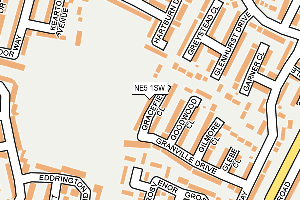 NE5 1SW map - OS OpenMap – Local (Ordnance Survey)