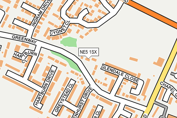 NE5 1SX map - OS OpenMap – Local (Ordnance Survey)