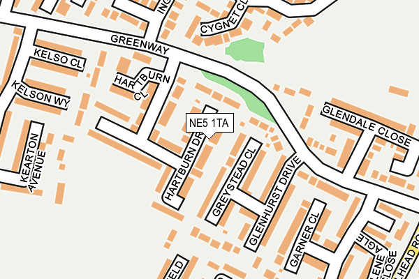NE5 1TA map - OS OpenMap – Local (Ordnance Survey)