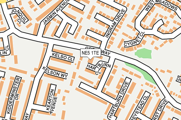 NE5 1TE map - OS OpenMap – Local (Ordnance Survey)