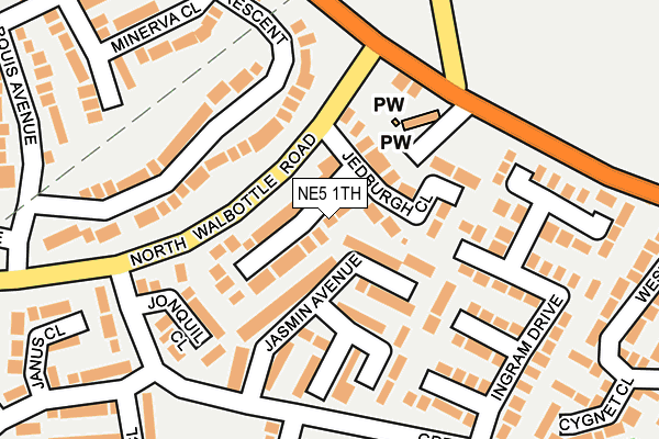 NE5 1TH map - OS OpenMap – Local (Ordnance Survey)