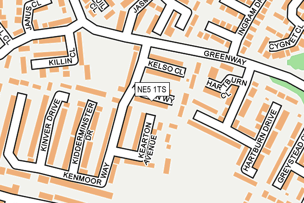 NE5 1TS map - OS OpenMap – Local (Ordnance Survey)