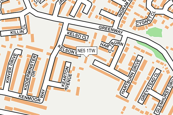 NE5 1TW map - OS OpenMap – Local (Ordnance Survey)