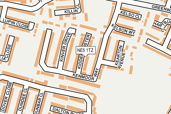 NE5 1TZ map - OS OpenMap – Local (Ordnance Survey)
