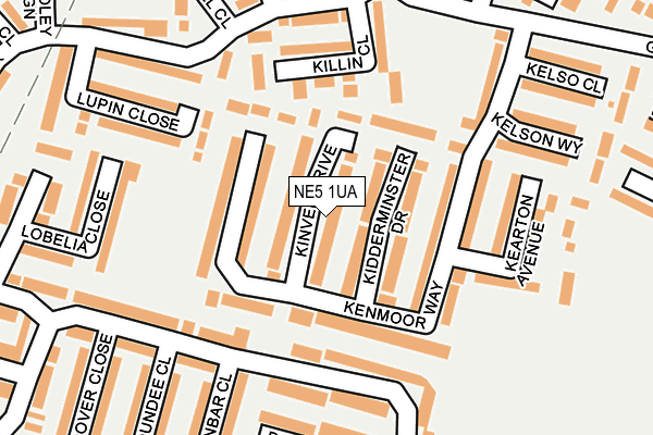 NE5 1UA map - OS OpenMap – Local (Ordnance Survey)