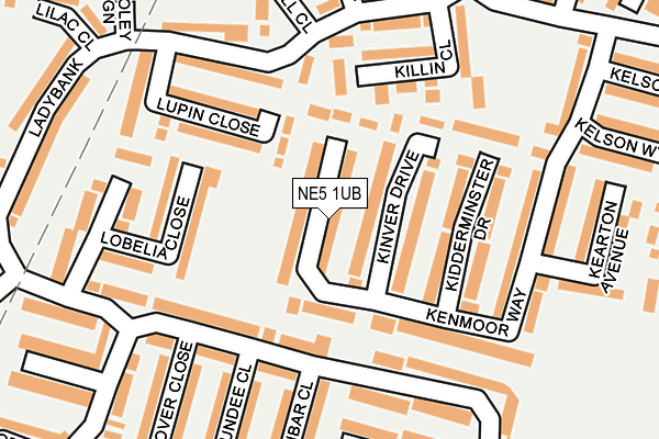 NE5 1UB map - OS OpenMap – Local (Ordnance Survey)